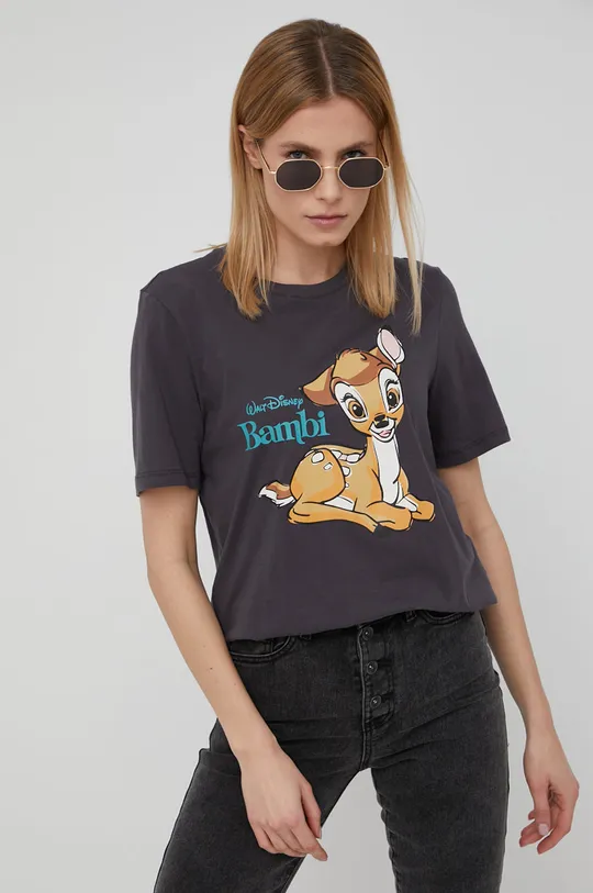 γκρί Only - Βαμβακερό μπλουζάκι x Disney Γυναικεία