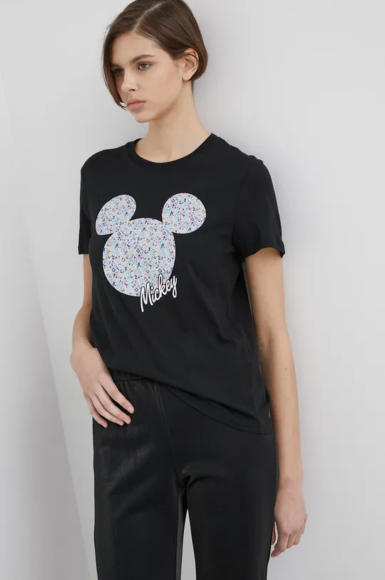 μαύρο Only - Βαμβακερό μπλουζάκι x Disney Γυναικεία