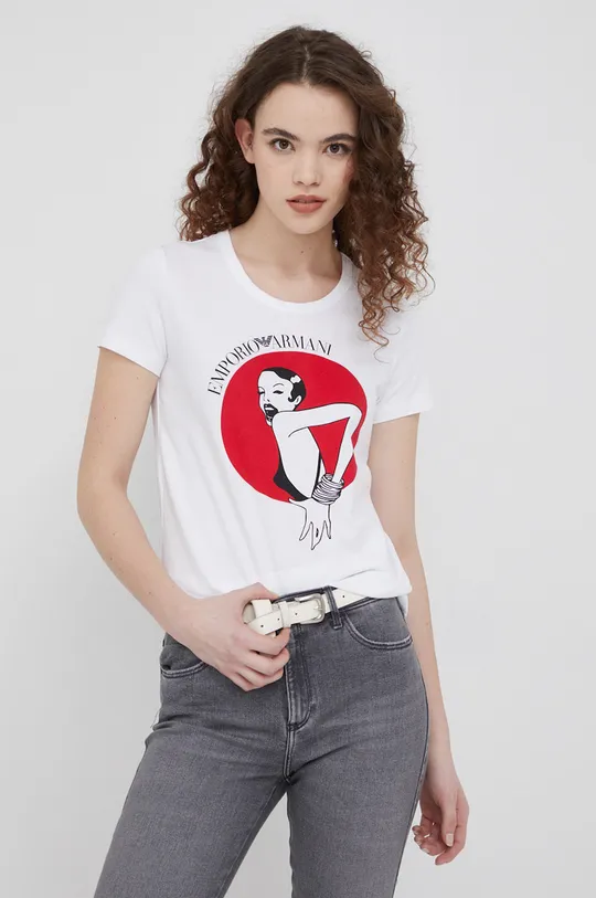 biały Emporio Armani t-shirt Damski