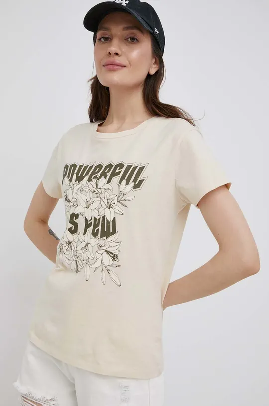 μπεζ Παιδικό βαμβακερό μπλουζάκι JDY Γυναικεία