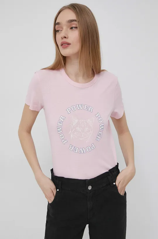 ružová Bavlnené tričko JDY Dámsky