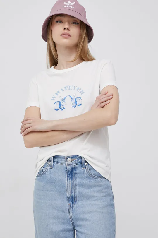 λευκό Βαμβακερό μπλουζάκι JDY Γυναικεία