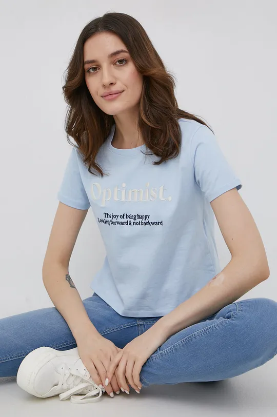 блакитний Бавовняна футболка JDY Жіночий
