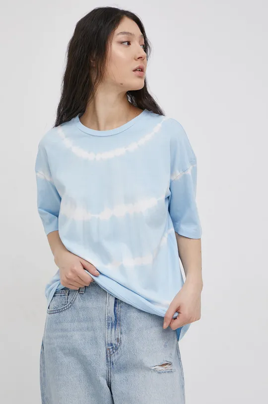 modrá Bavlnené tričko Vero Moda