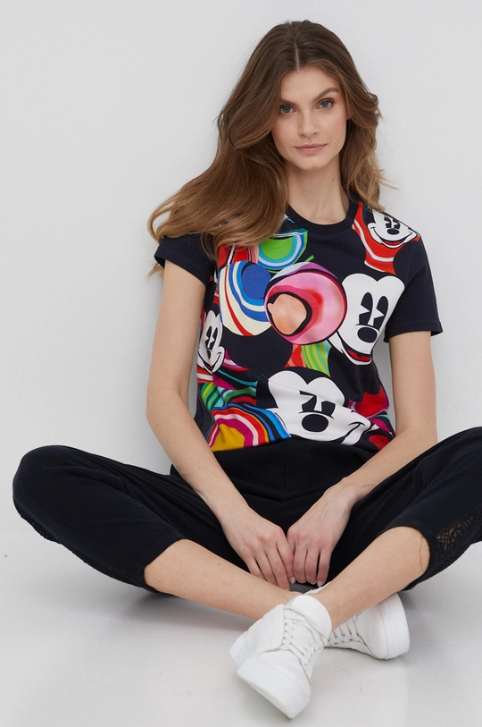 multicolor Desigual t-shirt bawełniany 22SWTKAP Damski