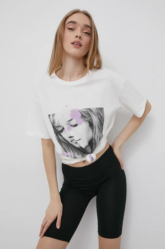 biały Vero Moda t-shirt bawełniany Damski