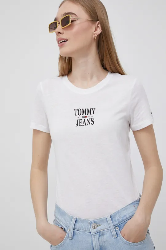 bijela Majica kratkih rukava Tommy Jeans Ženski