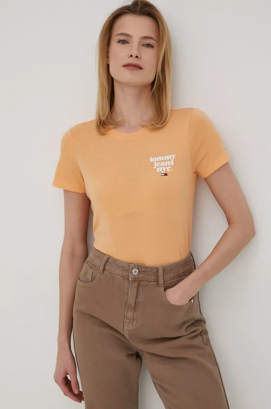 πορτοκαλί Μπλουζάκι Tommy Jeans Γυναικεία