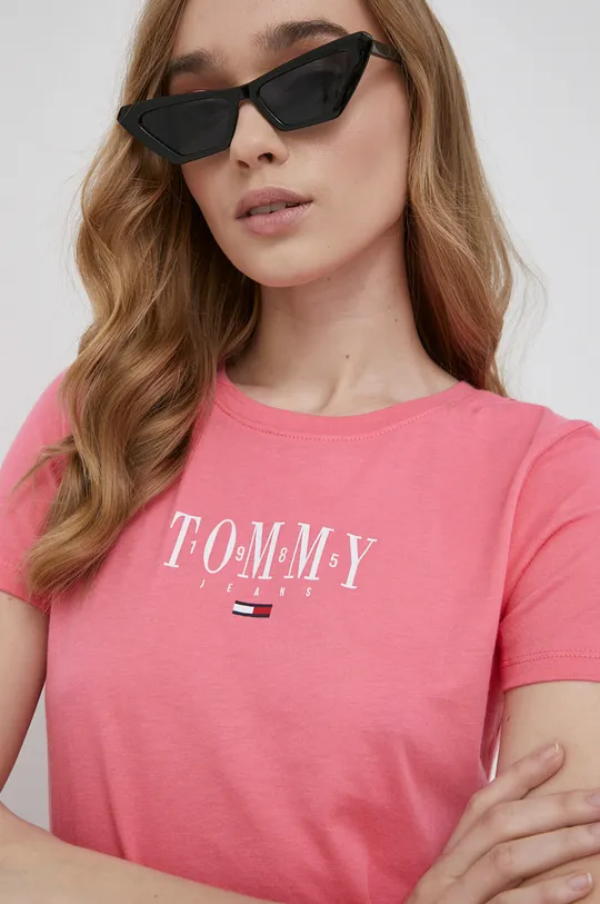 ružová Tričko Tommy Jeans