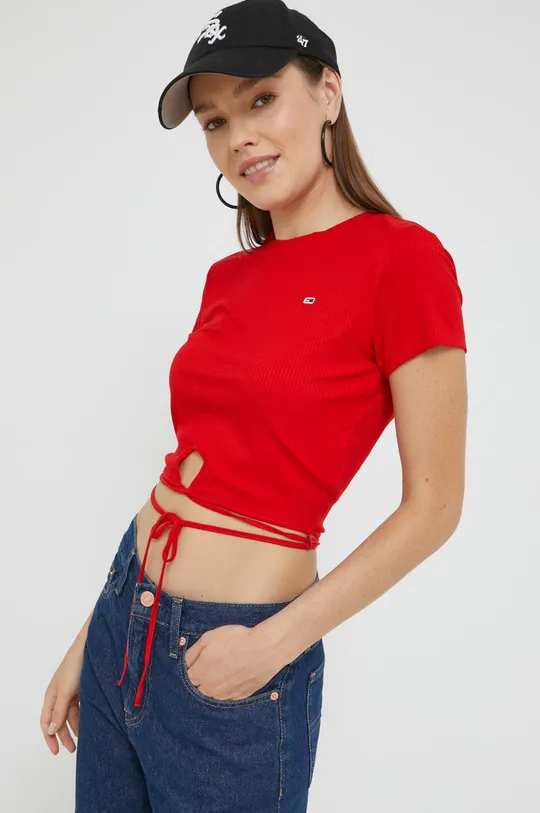 červená Tričko Tommy Jeans Dámský