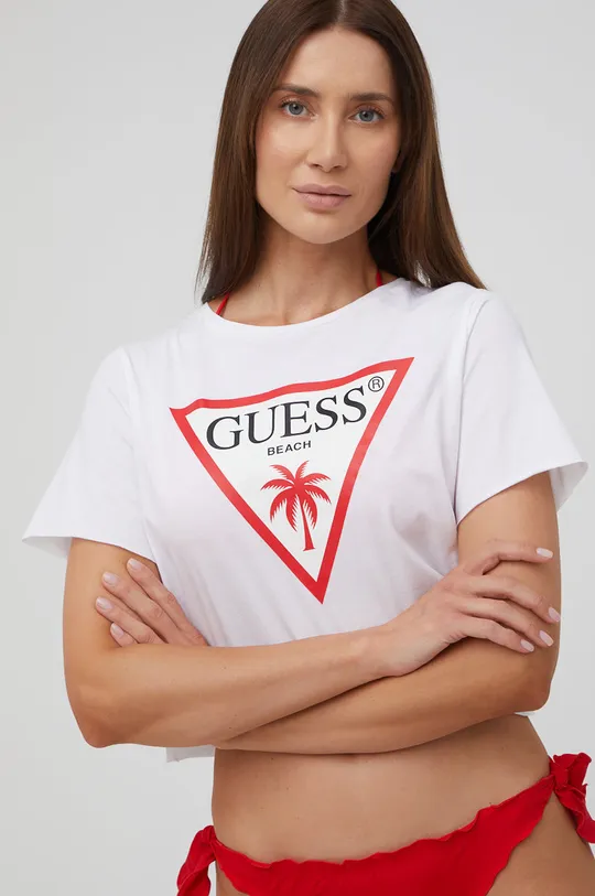 Βαμβακερό μπλουζάκι Guess  100% Βαμβάκι