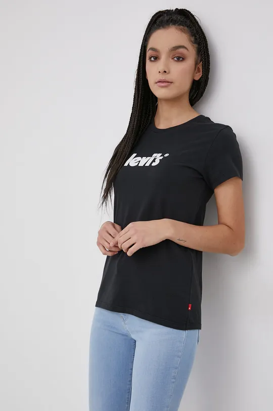 Levi's βαμβακερό μπλουζάκι μαύρο