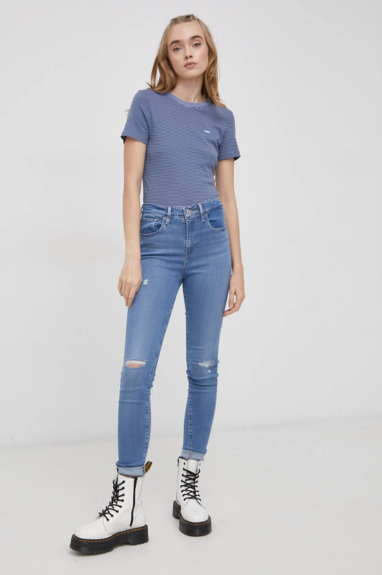 Bombažen t-shirt Levi's vijolična