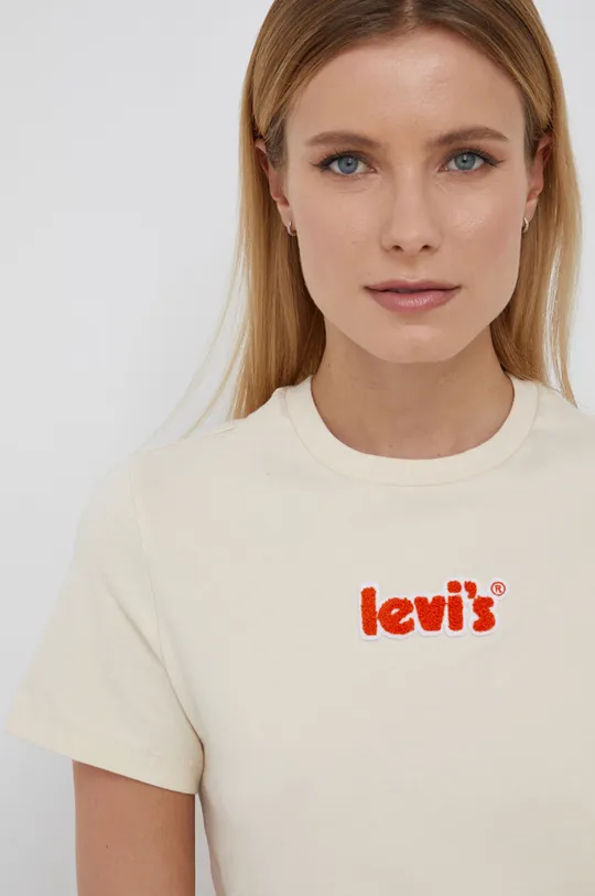 béžová Bavlnené tričko Levi's