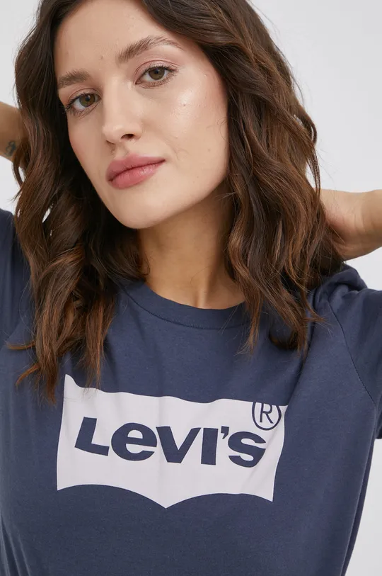 granatowy Levi's t-shirt bawełniany