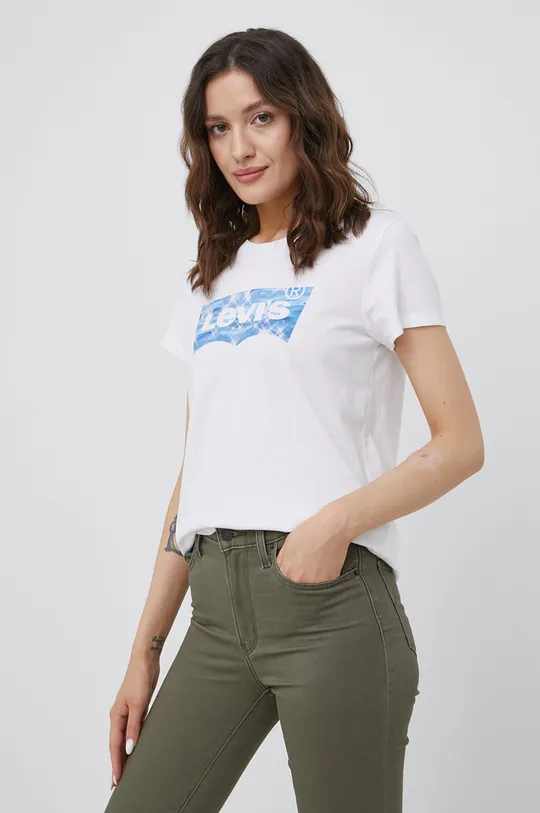 λευκό Levi's - Βαμβακερό μπλουζάκι Γυναικεία