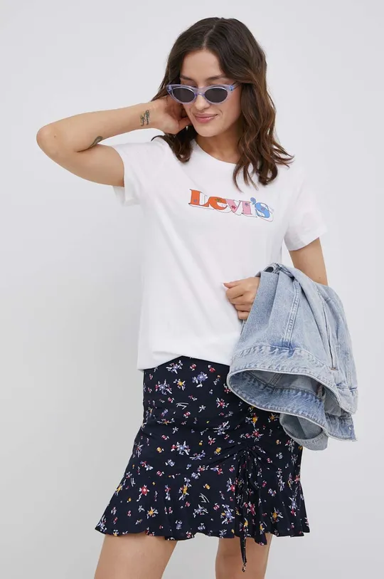 λευκό Levi's - Βαμβακερό μπλουζάκι Γυναικεία