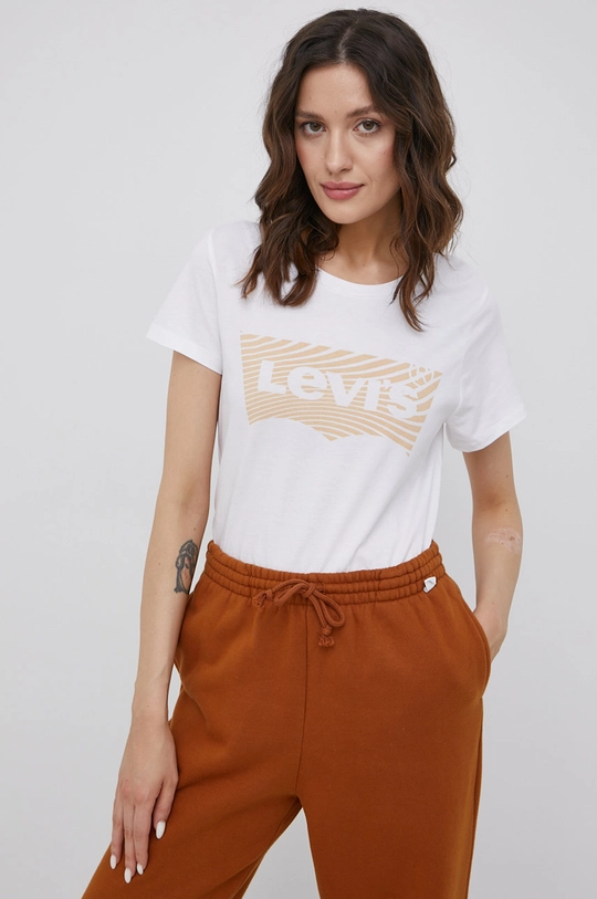 λευκό Levi's - Βαμβακερό μπλουζάκι Γυναικεία