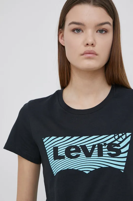 μαύρο Levi's - Βαμβακερό μπλουζάκι