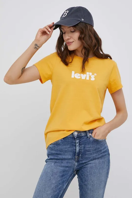 πορτοκαλί Levi's - Βαμβακερό μπλουζάκι Γυναικεία