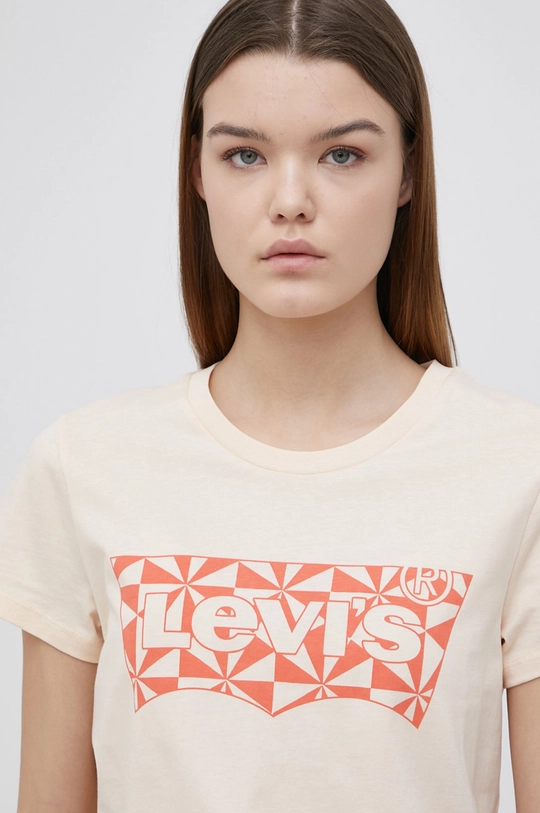 pomarańczowy Levi's t-shirt bawełniany