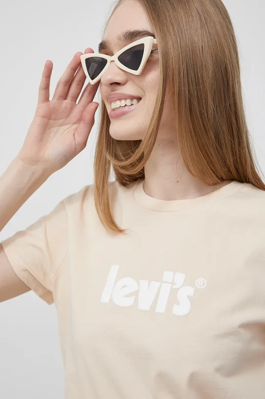 pomarańczowy Levi's t-shirt bawełniany