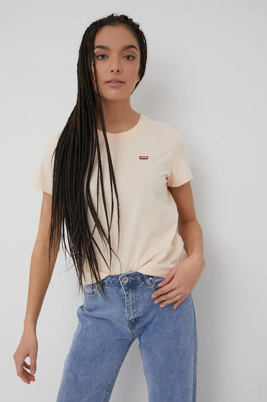 pomarańczowy Levi's t-shirt bawełniany Damski