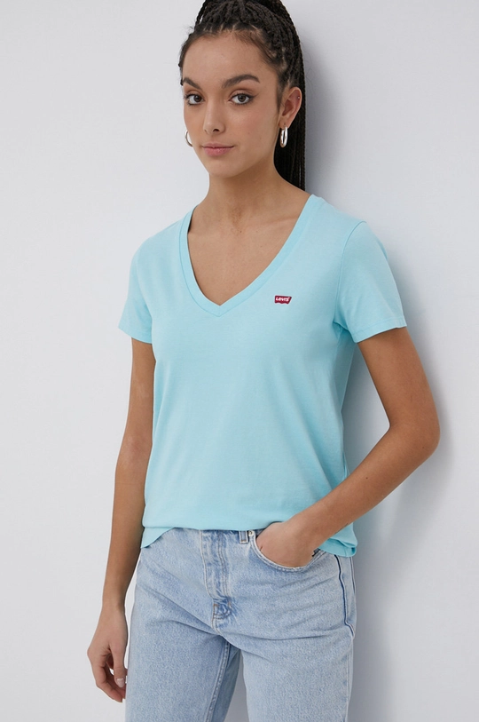 Levi's t-shirt bawełniany niebieski