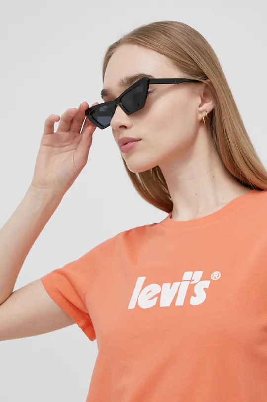 πορτοκαλί Βαμβακερό μπλουζάκι Levi's
