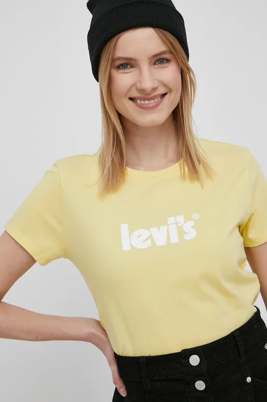 żółty Levi's t-shirt bawełniany