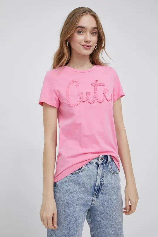 ružová Bavlnené tričko JDY