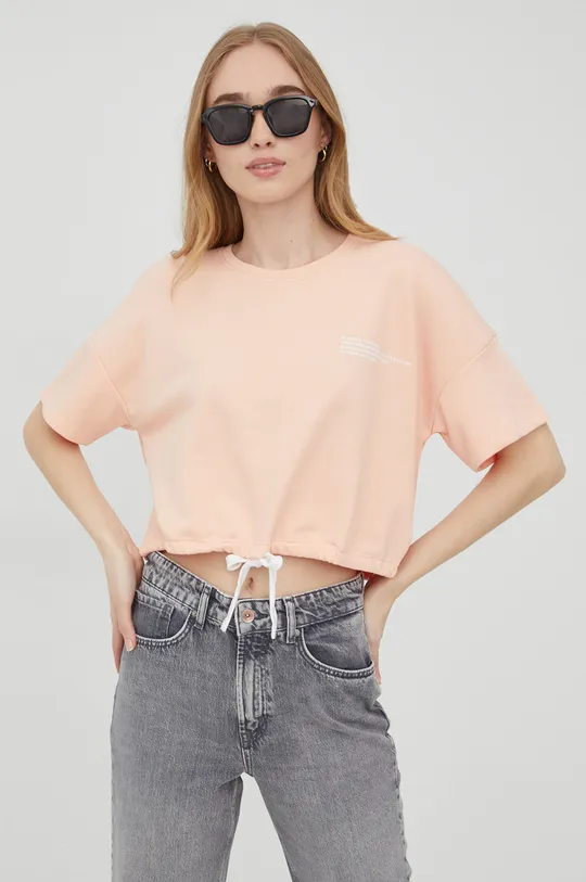 różowy Only t-shirt bawełniany Damski