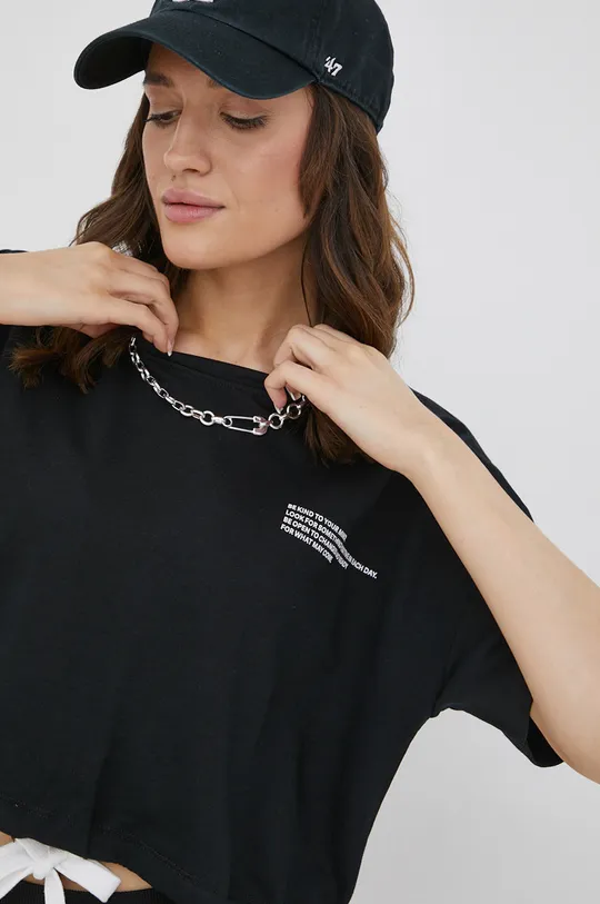 μαύρο Βαμβακερό μπλουζάκι Only Γυναικεία