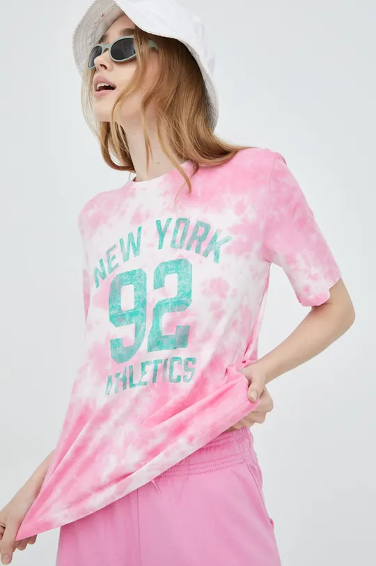 ροζ Βαμβακερό μπλουζάκι Only Γυναικεία