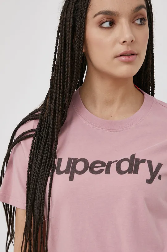 roza Pamučna majica Superdry