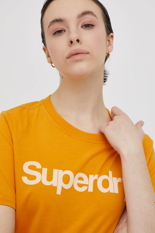 oranžna Bombažen t-shirt Superdry