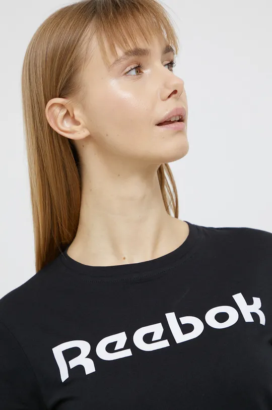 czarny Reebok T-shirt bawełniany GU8329