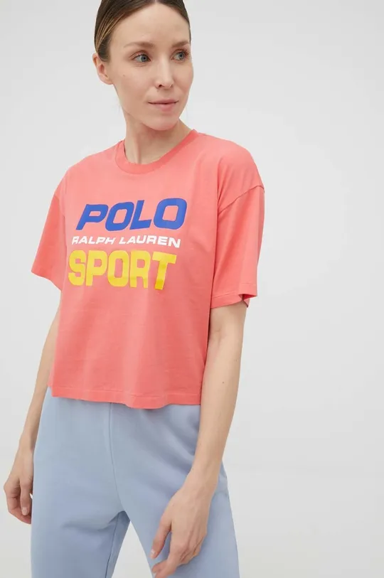 różowy Polo Ralph Lauren t-shirt bawełniany 211856958001