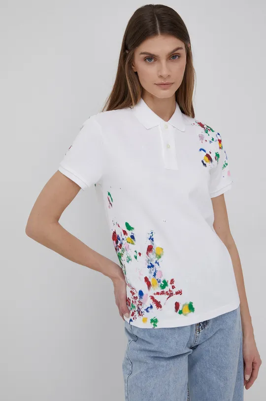 biela Bavlnené tričko Polo Ralph Lauren Dámsky