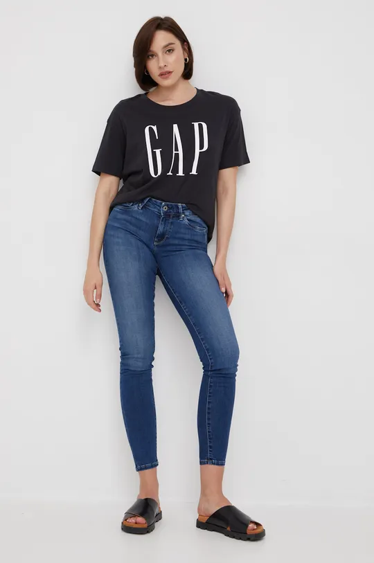 GAP t-shirt bawełniany czarny