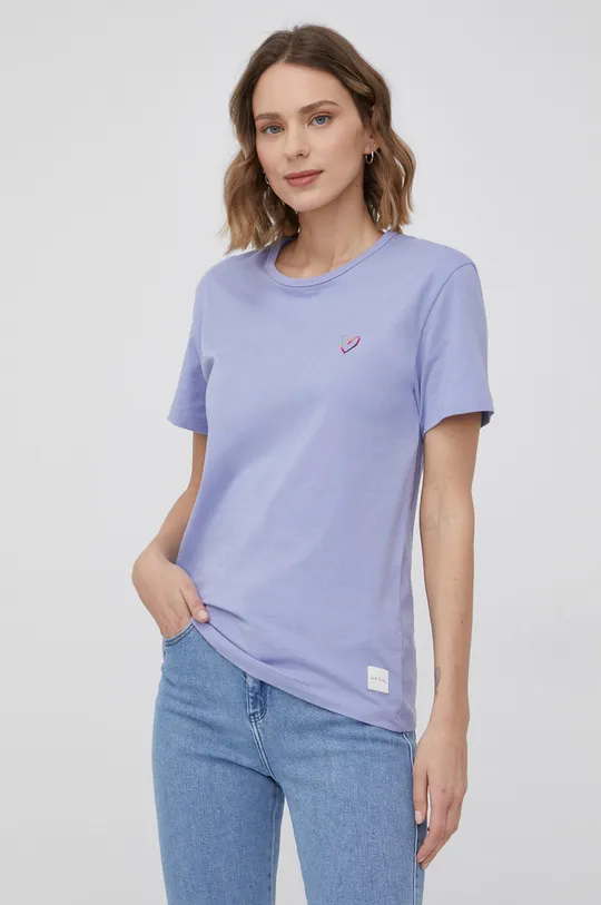 фіолетовий Бавовняна футболка Paul Smith Жіночий