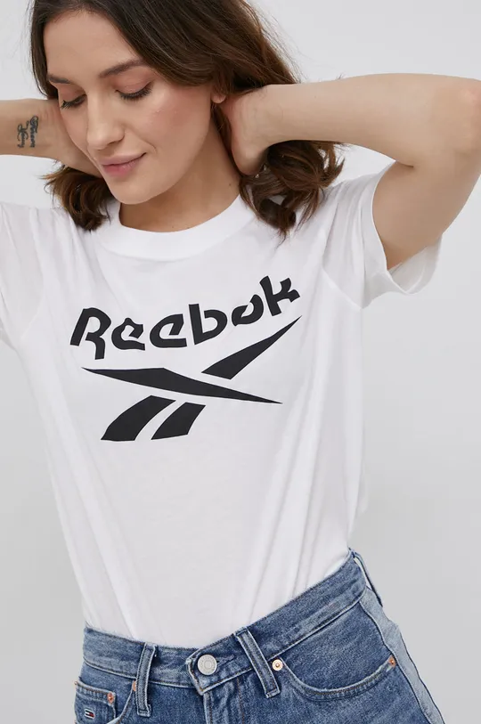 biały Reebok T-shirt HA5738