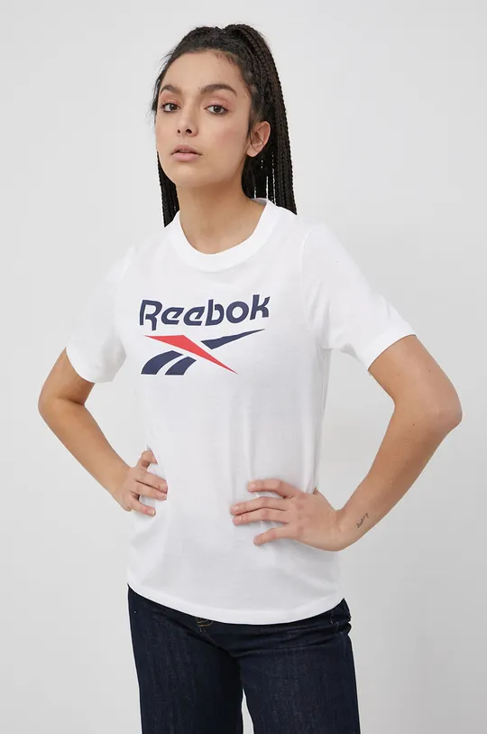 biały Reebok T-shirt HG5254 Damski