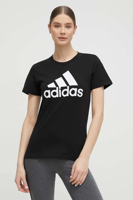 Bavlnené tričko adidas GL0722 čierna