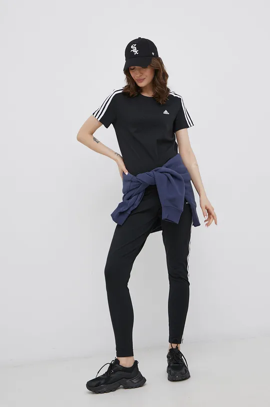 adidas T-shirt bawełniany GL0777 czarny