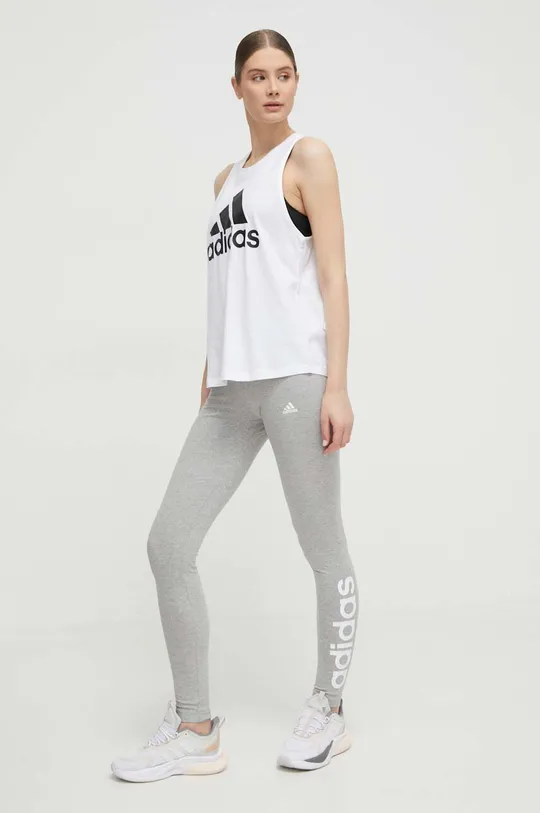 adidas top in cotone  H10199 bianco