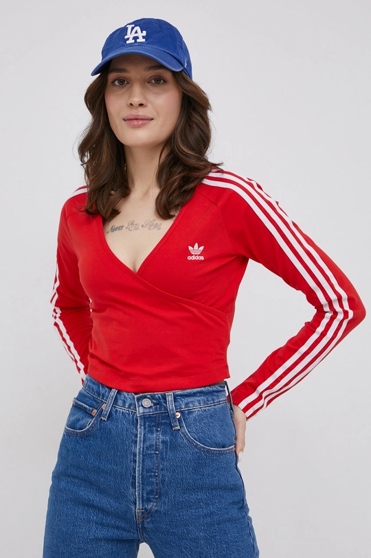 červená Tričko s dlhým rukávom adidas Originals Adicolor HC2042 Dámsky