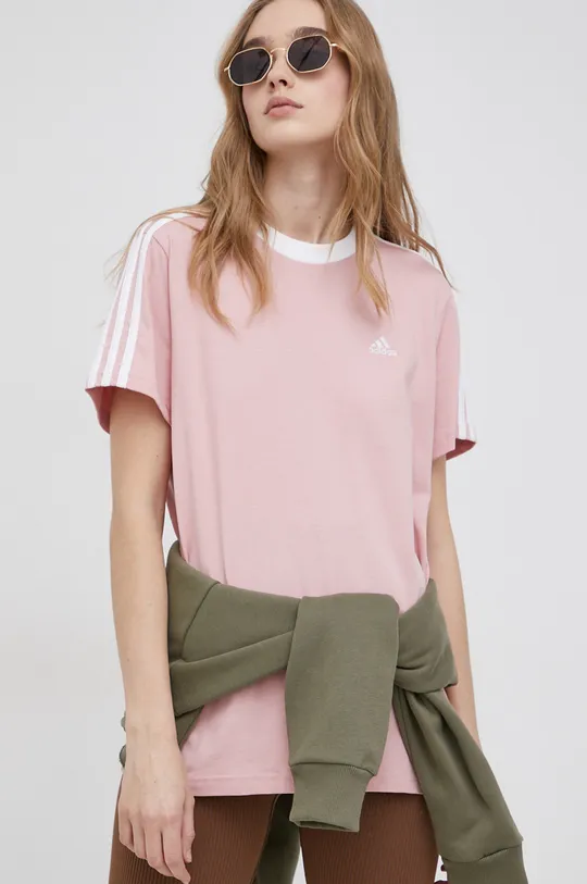 adidas - Bavlnené tričko HF1865 ružová