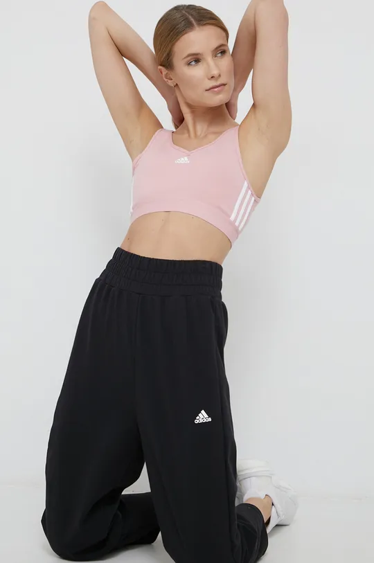 розовый Спортивный бюстгальтер adidas