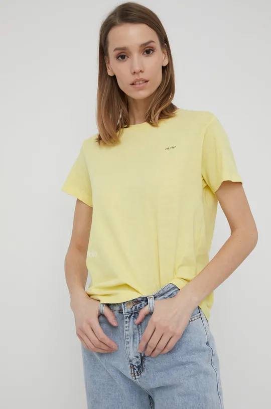 żółty Marc O'Polo t-shirt bawełniany Damski